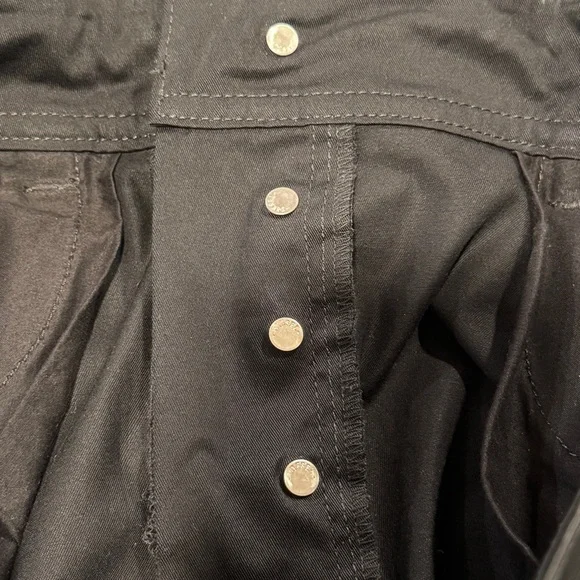 DIESEL Black Moto Biker Jeans Pants w/ Lambskin Leather Panels (Size 33x29)